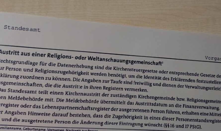 Keine Gebühren für den Kirchenaustritt