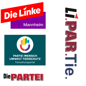 Die Fraktion LI.PAR.Tie. ist ein Zusammenschluss von Die Linke Mannheim, Partei Mensch Umwelt Tierschutz, Die PARTEI